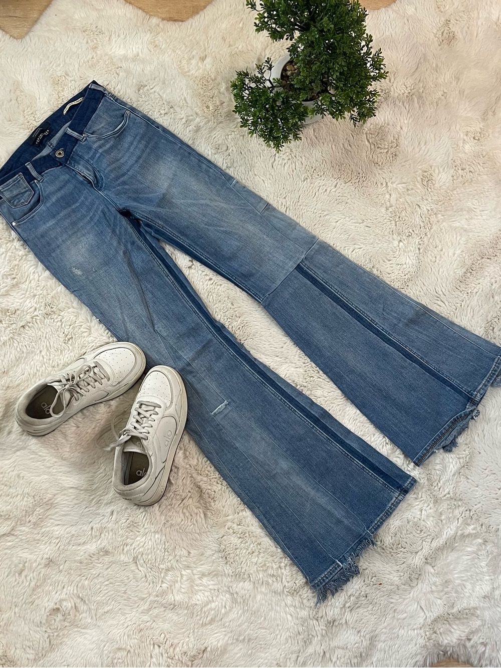 Scotch & Soda Amsterdams Blauw Patchwork Flare Jeans 28